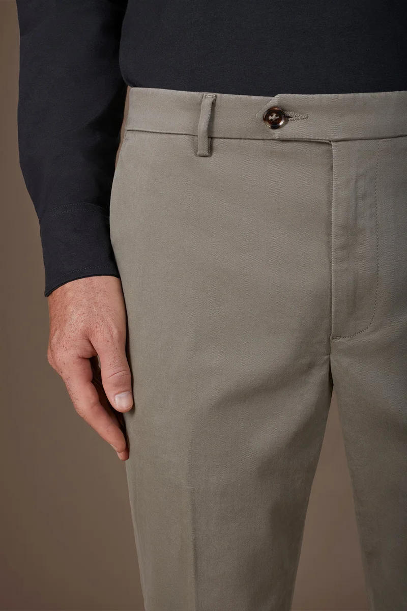 Doppelganger Beige Classic men's chinos in regular fit with stretch twill construction - Beige for Men | Best Price UAE