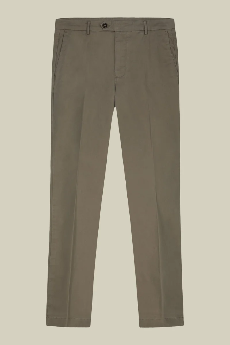 Doppelganger Beige Classic men's chinos in regular fit with stretch twill construction - Beige for Men | Best Price UAE