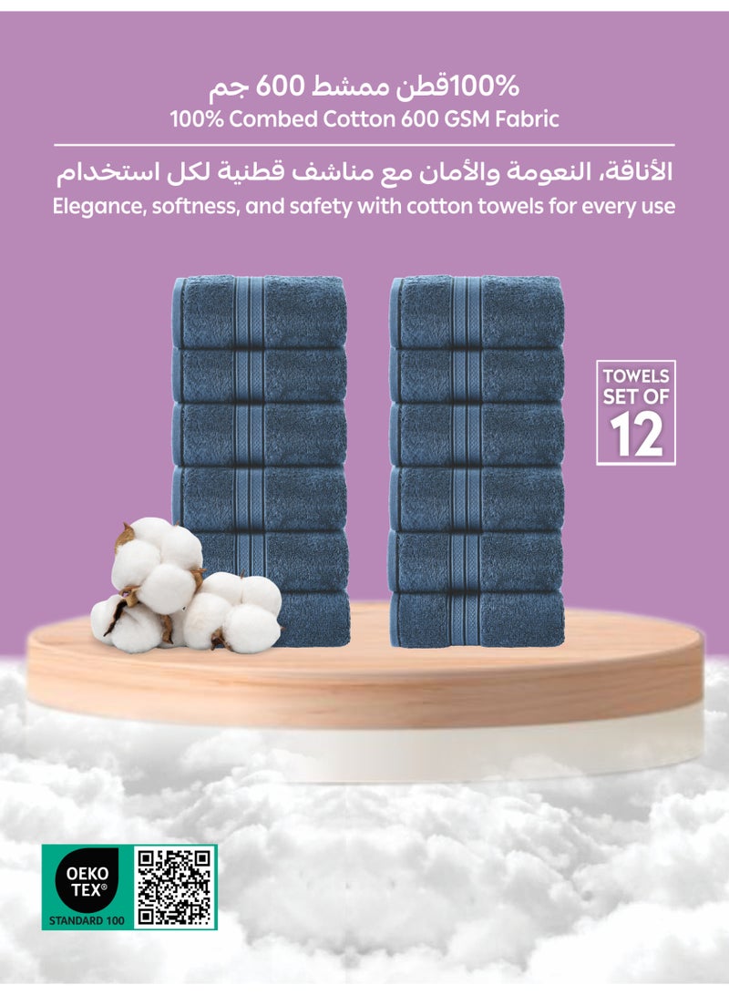 دوناتيلا مجموعة مناشف وجه  قطعة،  سم، قطن مشط %  ، سميكة وناعمة فائقة الامتصاص وسريعة الجفاف، مثالية للمنتجع الصحي والصالة الرياضية والفندق والاستخدام اليومي - Image 2