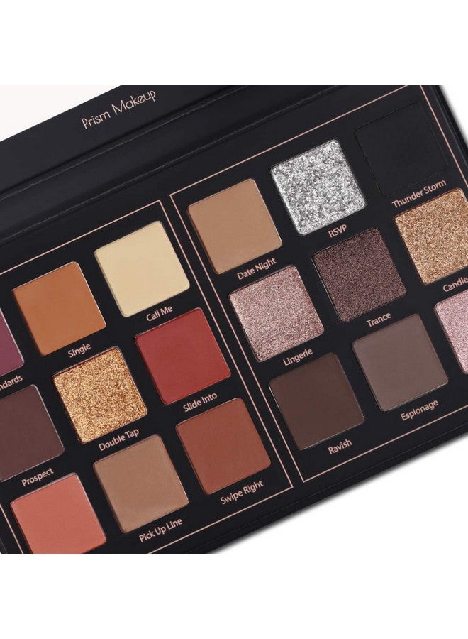 Prism Makeup Matte Eyeshadow Palette Pro 18 Colors Pigmented Shimmer Glitter Eye Shadow Palette, Long Lasting Waterproof Smokey Powder Cosmetics Halloween Makeup Kit (01# Seductress) - Image 3