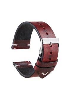 Generic Vintage Italian Leather Watch Strap Wine Red 