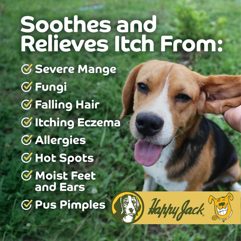 HAPPY JACK Mange Medicine & Treatment for Dogs & Horses - Brings Soothing Itch Relief to Severe Mange, Fungi, Allergies, Eczema & Most Dog Skin Irritation (8 oz) - Image 2