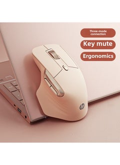 HP Professor 1 Wireless Bluetooth Mouse Ergonomic Design Office Dedicated Light Tone Personality Mouse-Colour: Milk Tea Color-Interface:Bluetooth