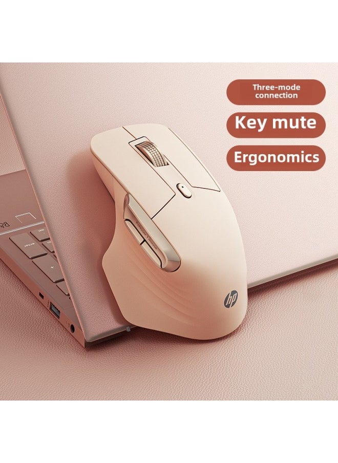 Generic - HP Professor 1 Wireless Bluetooth Mouse Ergonomic Design Office Dedicated Light Tone Personality Mouse-Colour: Milk Tea Color-Interface:Bluetooth - Image 1