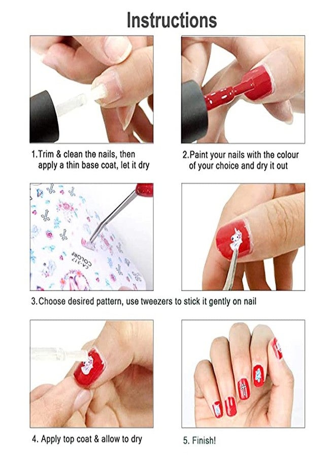 Adonisaon Flag Nail Stickers Independence Day Nail Sticker July 4, August 7 Patriotic Designer Nail Art Decals 3D Self-Adhesive American Flag Stickers for Women Girls Manicure 400+ Patterns - Image 5