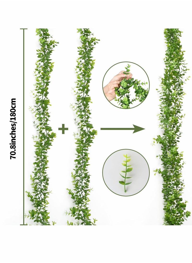 Excefore - Artificial Vines, 2 Pcs Faux Silk Eucalyptus Leaves - Image 1