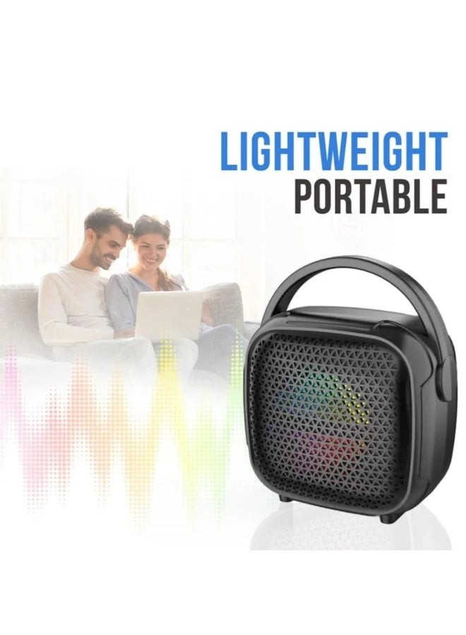 ZQS3143 Mini 3 Inch Blue High Quality Portable Stereo Boombox Speaker for Outdoor Parties Includes Battery Microphone and RGB - Image 1