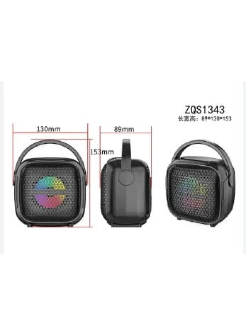 ZQS3143 Mini 3 Inch Blue High Quality Portable Stereo Boombox Speaker for Outdoor Parties Includes Battery Microphone and RGB - Image 4