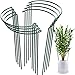 HiGift HiGift 8 Pack Plant Support Stakes, Half Round Metal Garden Plant Stake Plant Support Cage, Green Plant Support Ring  - Image 2