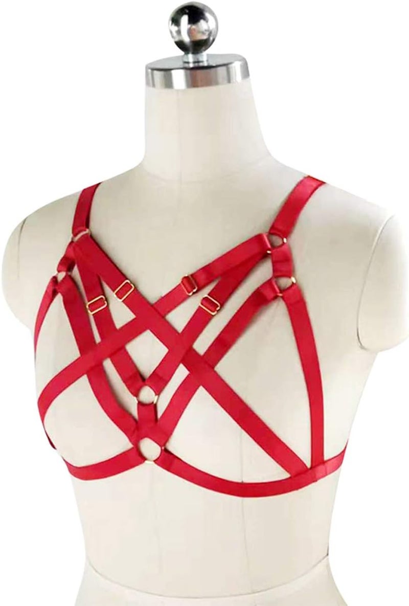 LIVE4COOL Women Harness Elastic Cupless Cage Bra Sexy Lingerie for Women Adjustable Hollow Out Crop Top Exotic Strap Bra - Image 2