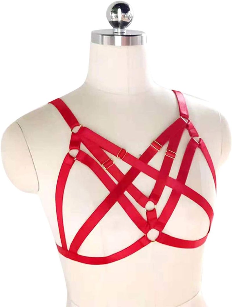 LIVE4COOL Women Harness Elastic Cupless Cage Bra Sexy Lingerie for Women Adjustable Hollow Out Crop Top Exotic Strap Bra - Image 4