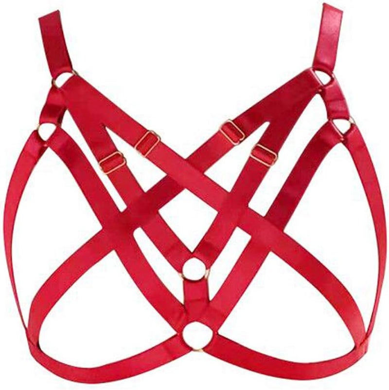 LIVE4COOL Women Harness Elastic Cupless Cage Bra Sexy Lingerie for Women Adjustable Hollow Out Crop Top Exotic Strap Bra - Image 1