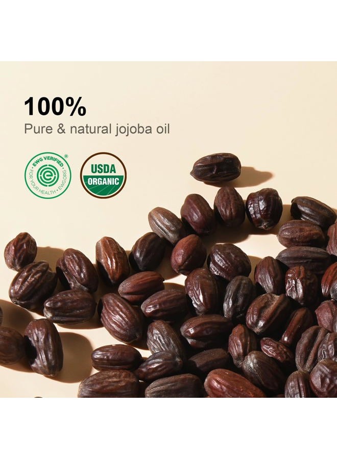 Yoken Pure Jojoba Oil Organic USDA Certified 16 fl oz, 100% Natural Jojoba Oil for Hair, Skin & Face, Cold Pressed Unrefined, Deeply Moisturizing Body Carrier Oils for Essential Oils Mixing - Image 3
