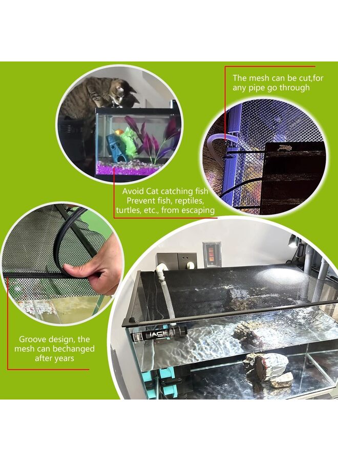 DIY Magnetic Fish Tank lid Cover Protective net 50 * 100CM Keep Fish from Jumping Out Avoid Fish, Reptiles, Turtles, etc., from Escaping - Image 2