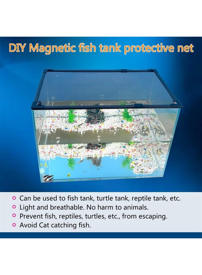 DIY Magnetic Fish Tank lid Cover Protective net 50 * 100CM Keep Fish from Jumping Out Avoid Fish, Reptiles, Turtles, etc., from Escaping - Image 5