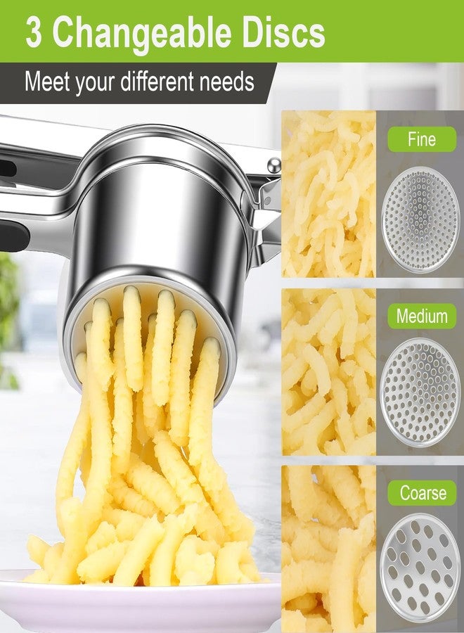 Xtujcya Potato Ricer Stainless Steel, Heavy Duty Potato Masher with Ergonomic Handle, Large 3 Interchangeable Discs Ricer for Mashed Potatoes Dishwasher Safe, Efficiently Make Fluffy Smooth Mashed Potatoes - Image 5