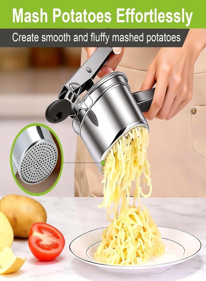Xtujcya Potato Ricer Stainless Steel, Heavy Duty Potato Masher with Ergonomic Handle, Large 3 Interchangeable Discs Ricer for Mashed Potatoes Dishwasher Safe, Efficiently Make Fluffy Smooth Mashed Potatoes - Image 4
