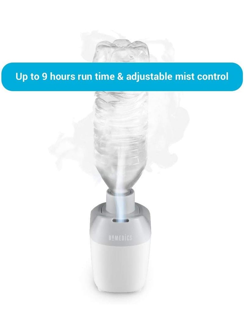 HoMedics Homedics Ultrasonic Portable Humidifier  Small Air Humidifiers for Bedroom Plants Office Travel  Cool Mist Humidifiers Uses Standard Water Bottle White  - Image 5
