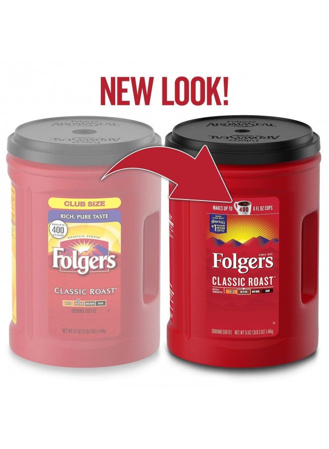 Folgers Coffee, Classic(Medium) Roast, 51 Ounce, Red - Image 3