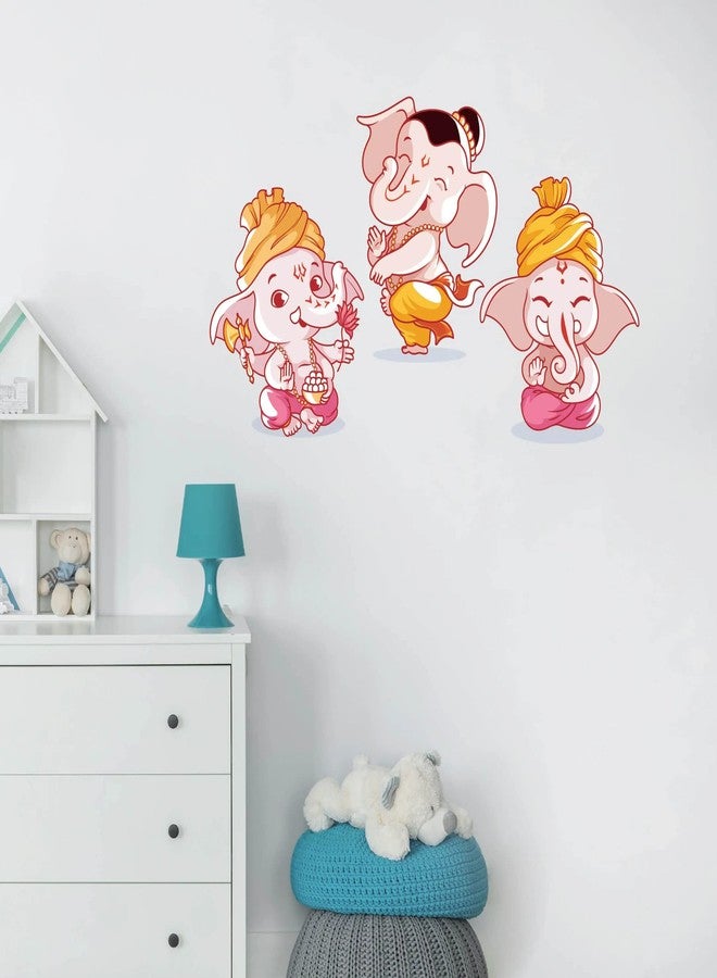 Eja Art ملصق حائط Walltech Bal Ganesh | ملصق حائط فينيل ذاتي اللصق ومقاوم للماء لغرفة المعيشة، الصالة، غرفة النوم، المطبخ والأثاث | زينة جدارية روحانية لغانيش لتزيين المنزل - Image 4