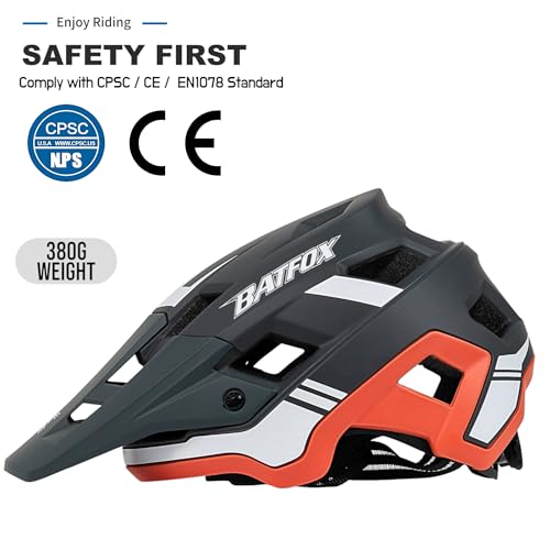 BATFOX Bike HelmetMountain Bike Helmet Helmets for Men Women Adults Youth Gray L5861CM - Image 3