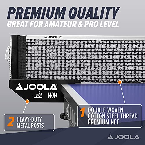 JOOLA طقم شبكة ومثبت تنس الطاولة JOOLA WM الاحترافي - معتمد من ITTF للبطولات - شبكة بونغ بونغ بحجم 72 بوصة مع ملحق مشبك لولبي - Image 4