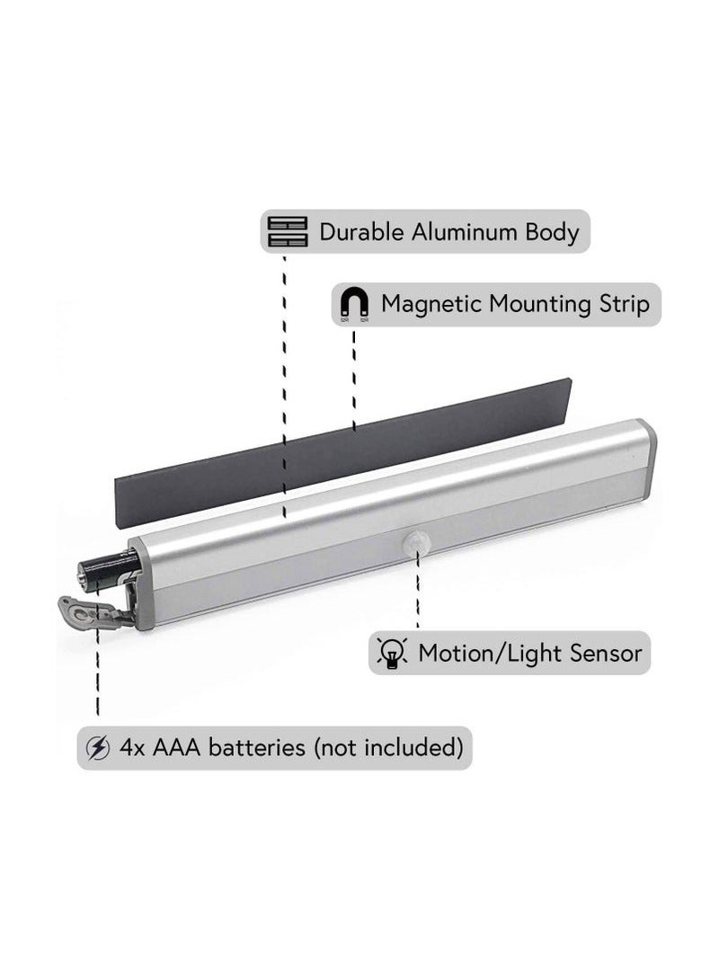 Motion Sensor Light Bar Night Light for Room, Stick-on Anywhere Wireless Battery Operated 10 LEDs Closet Lights Wardrobe Lighting LED Light(Warm White, 3 Pack) - Image 4