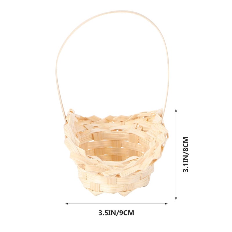 Khaki Wooden Woven Storage Baskets For Dried Fruits Organizing Wedding Decor 5pcs - Image 5