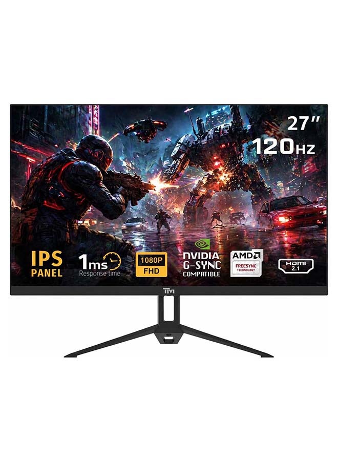 TWISTED MINDS 27 inch Eco Series 120hz, 1ms, FHD IPS Gaming Monitor HDMI 2.1 & DP1.4, Built-in Speakers, Adaptive Sync Support, Low Blue Light, TM27FHD120IPS Black - Image 1