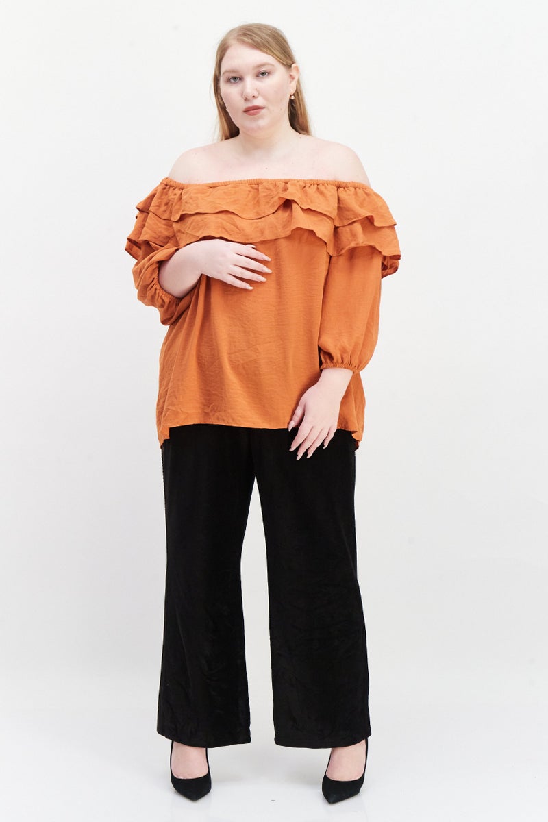 VINCE CAMUTO بلوزة نسائية بلس سايز بدون أكتاف 3 - Image 4