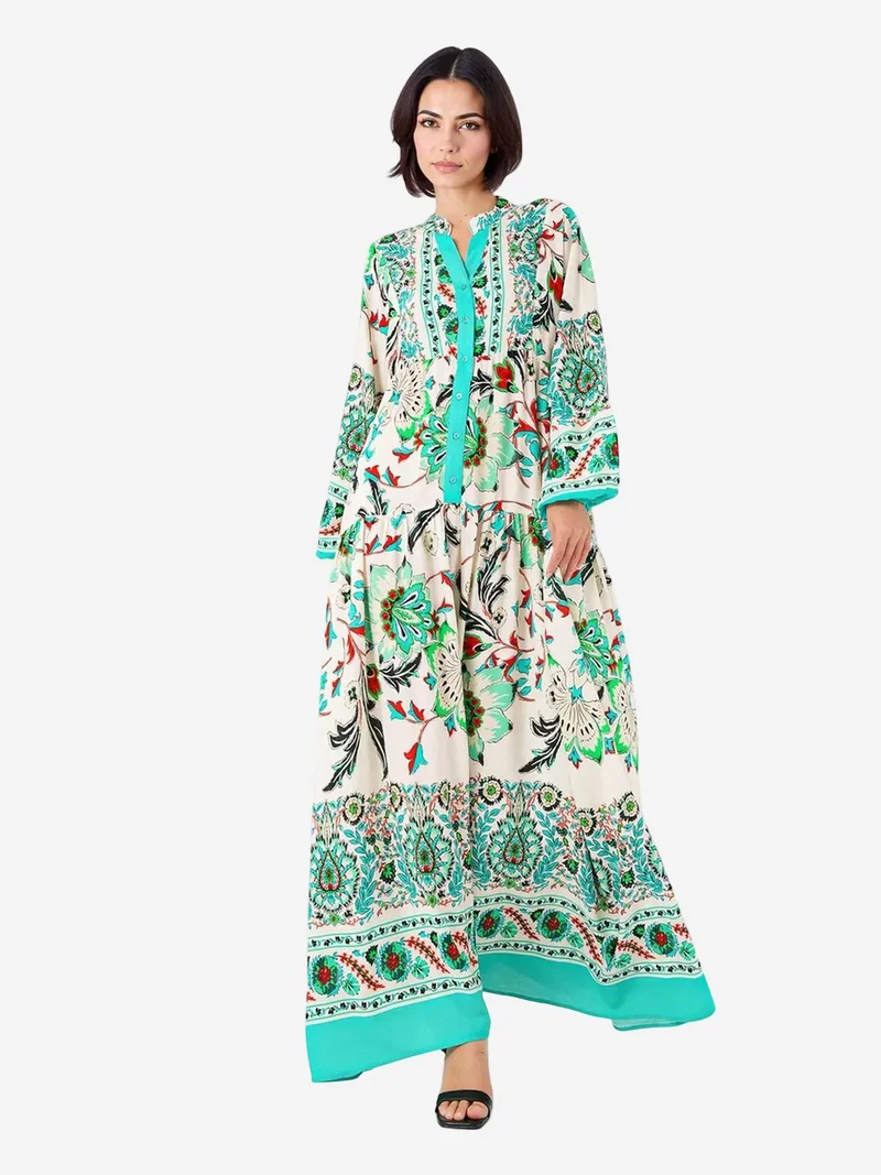 BIG DART BDART Printed V-Neck Maxi Dress