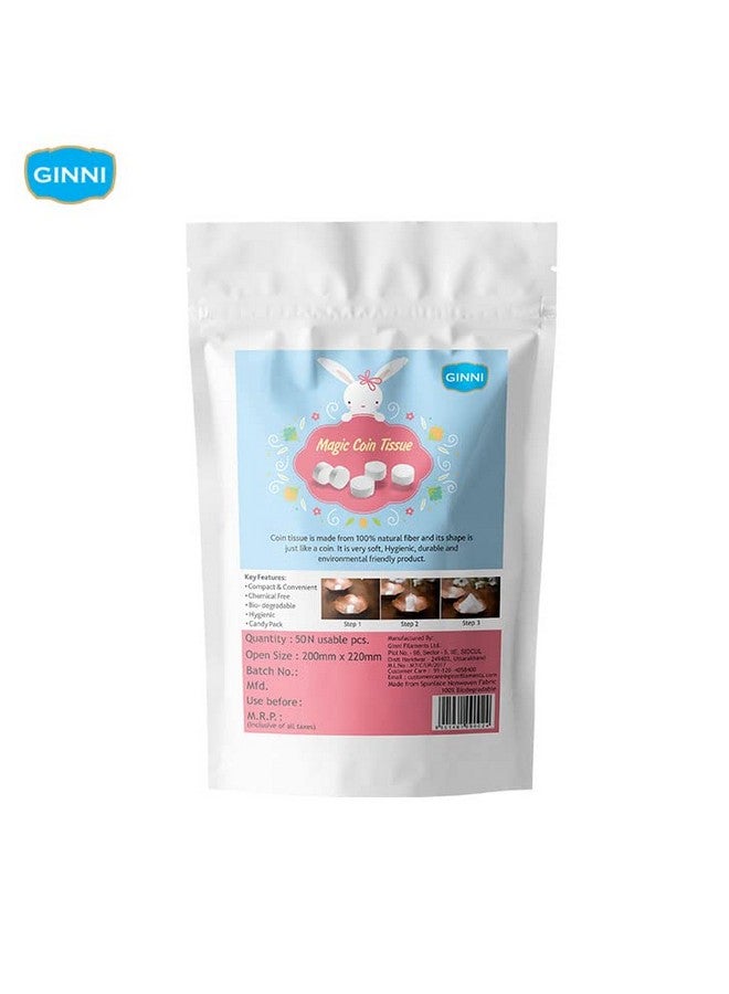 GINNI مناديل جيني السحرية (50 قطعة) ومزيل مكياج كلين مع مستخلص الورد (عبوة من 3، 10 مناديل/عبوة) - صديقة للبشرة، خالية من الكحول، مناسبة للسفر، مناديل تنظيف متعددة الاستخدامات - Image 3