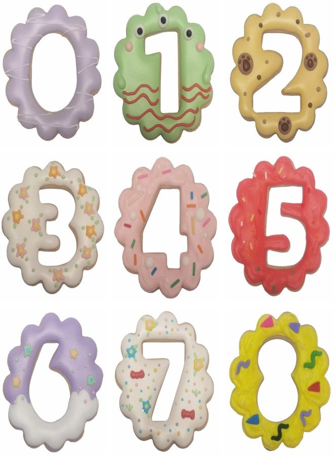 Comais 9-Piece Number Shaped Linzer Cookie Cutters Set (0-8, 6&9 Reversible), Stainless Steel Large Fondant Molds for Birthday Party, Graduation, Christmas, Holiday Baking DIY (3.5-Inch Scalloped Edge) - Image 5