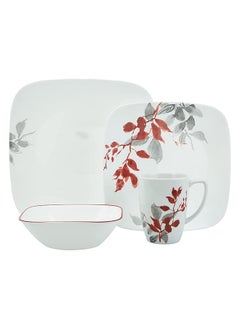Corelle 16-Piece Vitrelle Glass Kyoto Leaves Dinnerware Set  - Image 2