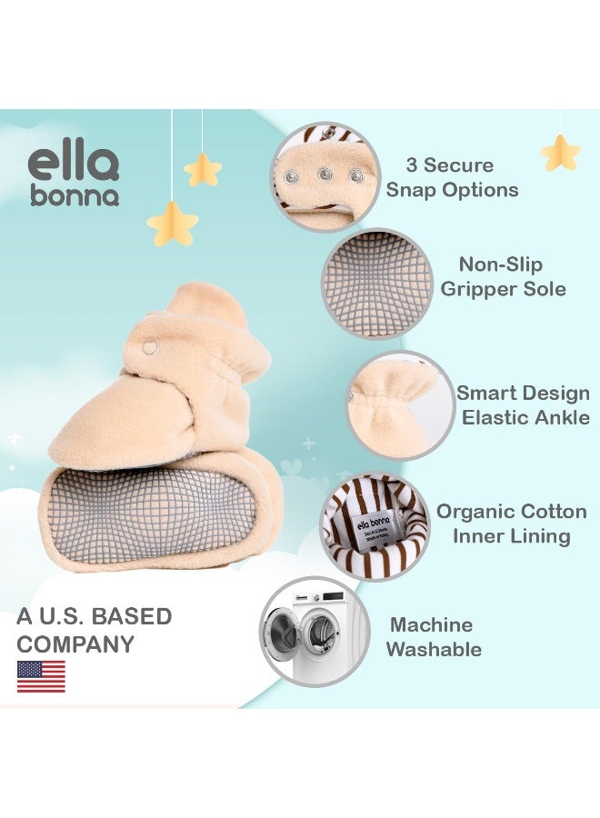 Ella Bonna Ella Bonna Baby Girl's Mini Fleece Booties With Non Skid Bottom Flexible  - Image 5