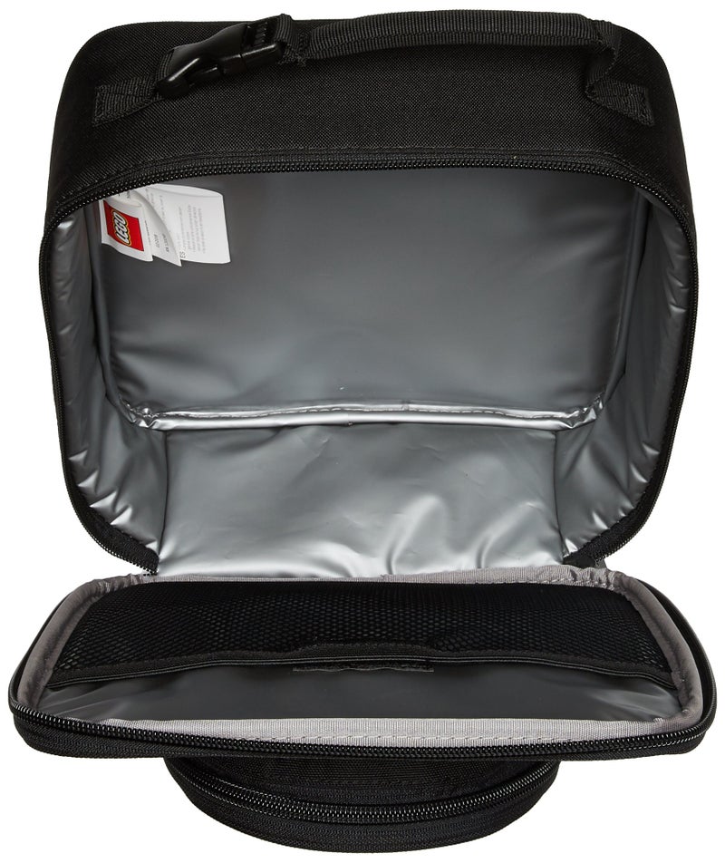 LEGO Lunch Bag, Durable and Insulated, with Mesh Pouch and Zip Compartment, Perfect for On-the-Go Meals, Black - Image 5