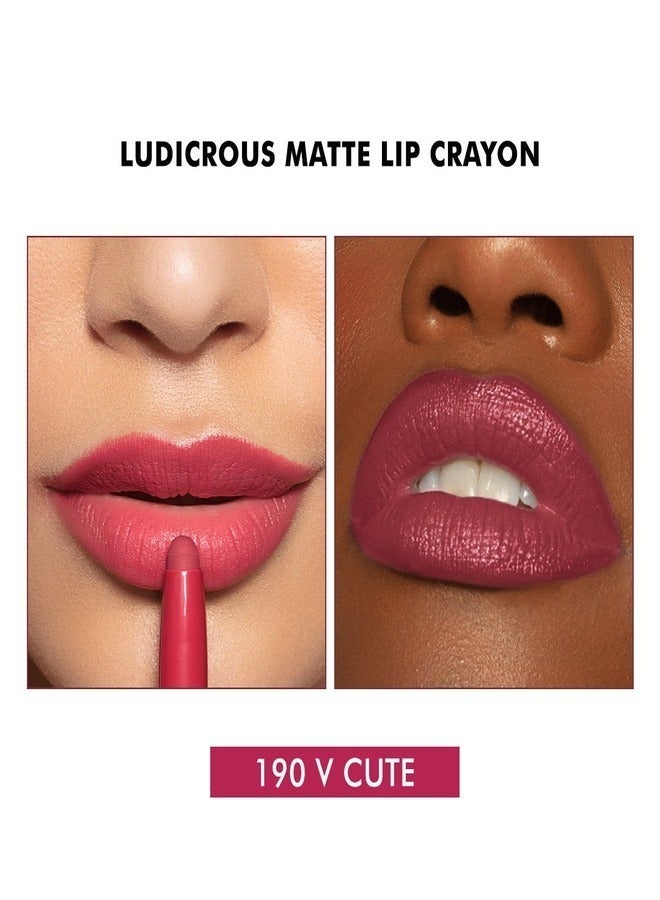 Milani Ludicrous Matte Lip Crayon Long Lasting Cream-to-Matte Lip Color, Matte Lip Color Stock With Glide-On Formula, Vegan & Cruelty-Free ( 190 V Cute) 1.4g - Image 2