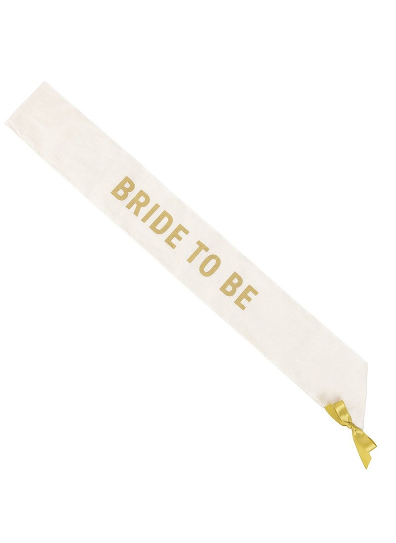 Talking Tables 'Bride to Be' Cotton White & Gold Sash  - Image 2