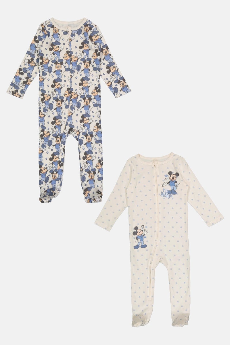 Disney Baby Toddlers Boy 2 Pieces Graphic Print Long Sleeve Rompers Set, Multicolor - Image 2
