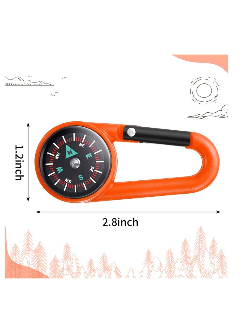 Generic Compass Keychain for Kids, Adventure Camping Small Keychain Belt Clips With Holes Compass Metal Buckle Keychain Outdoor, Project Prizes for Hiking, Camping Party Favors (32 Pcs, 8 Colors) - Image 5