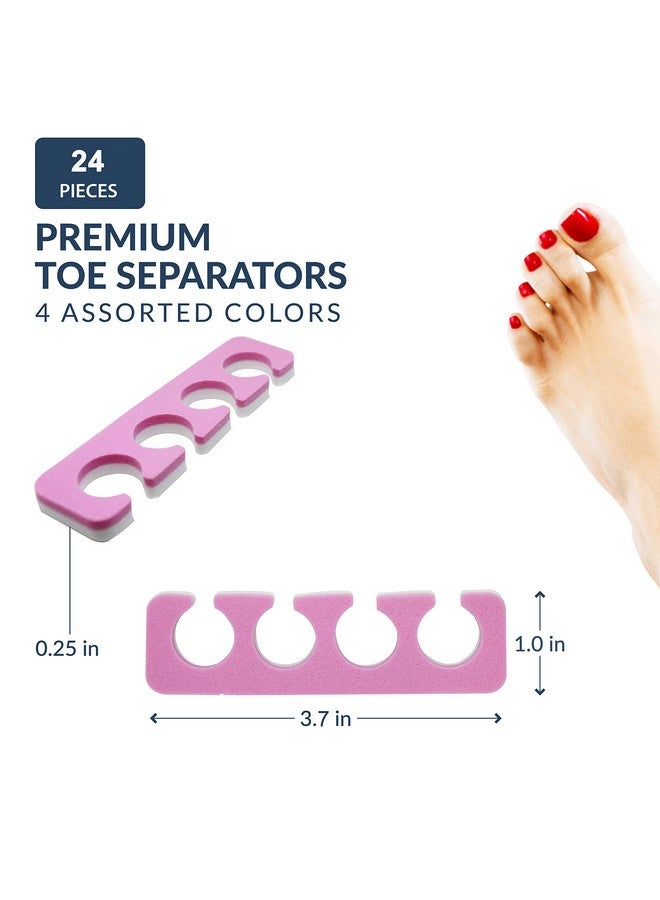 زد ام او اي مجموعة فواصل أصابع القدم - 24 قطعة من أدوات باديكير فاخرة فائقة النعومة والمتانة بلونين من ZMOI - Image 2