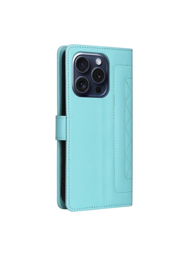S-TOP Case For iPhone 15 Pro Max Diamond Lattice Leather Flip Phone Case - Image 3