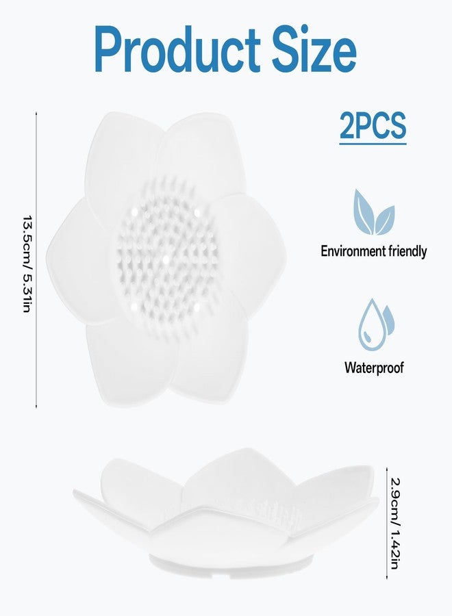 ElevateTech Lotus Shower Steamer Tray, 2 Pack Silicone Soap Dish with Draining Small Lotus Flower Shape Bar Soap Holder for Kitchen Sink Bathroom Counter Shower, White - Image 2