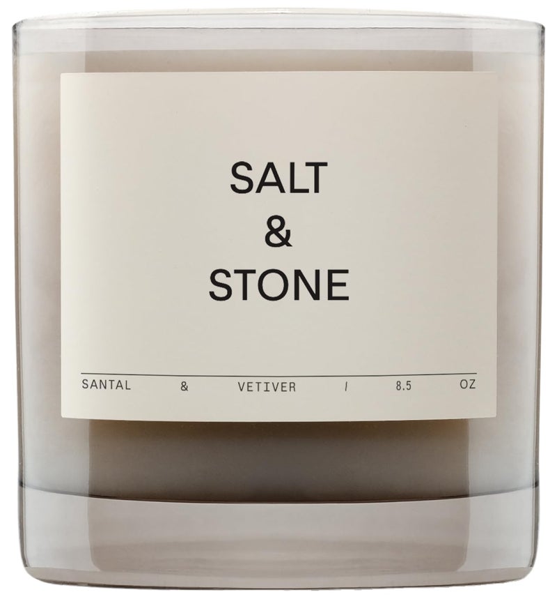 SALT & STONE Scented Candle for Women & Men | Hand-Poured, Aromatic & Fragrant | Coconut & Soy Blend Wax | 100% Cotton Wick | Long-Lasting 50 Hour Burn Time (8.5 oz) (Santal & Vetiver) - Image 5