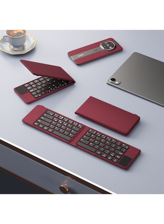 B.o.w Hb168 Tri-fold Smart Touch Bluetooth Keyboard, Wireless External Keyboard For Laptops, Smartphones, Tablets, Universal Keyboard, Red - Image 3