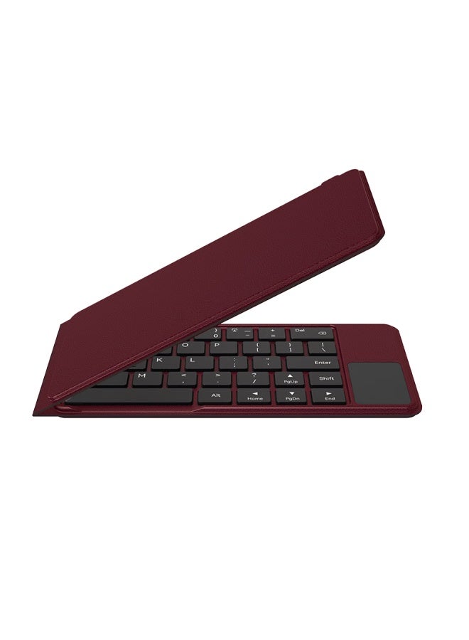 B.o.w Hb168 Tri-fold Smart Touch Bluetooth Keyboard, Wireless External Keyboard For Laptops, Smartphones, Tablets, Universal Keyboard, Red - Image 4