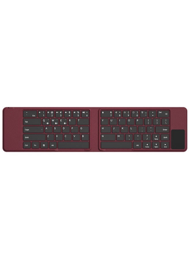 B.o.w Hb168 Tri-fold Smart Touch Bluetooth Keyboard, Wireless External Keyboard For Laptops, Smartphones, Tablets, Universal Keyboard, Red - Image 1