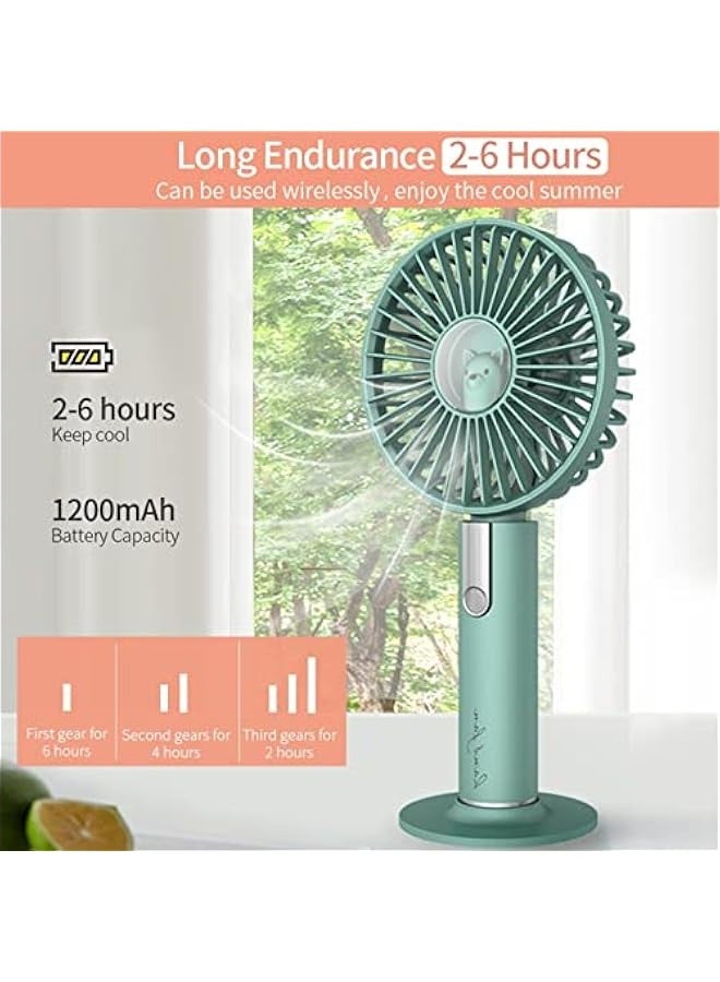 Portable Fan Hand Held Usb Charging Fan Small Hand Fan Foldable for Purse Small Personal Fan Battery Operated Hand Held Handheld Rechargeable Fan with Stand Small Handheld Fan Non Electric - Image 2