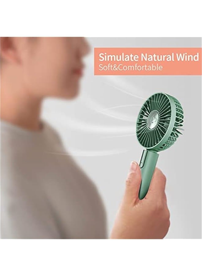 Portable Fan Hand Held Usb Charging Fan Small Hand Fan Foldable for Purse Small Personal Fan Battery Operated Hand Held Handheld Rechargeable Fan with Stand Small Handheld Fan Non Electric - Image 3