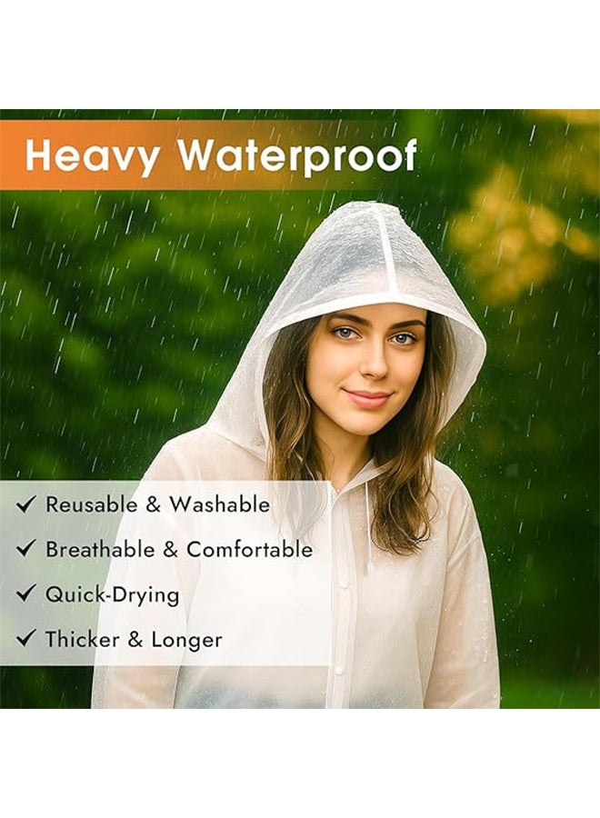 3 Packs Portable Breathable Raincoat With Hood Sleeves Rain Coat Reusable EVA Rain Ponchos for Adults with Drawstring Hood for Women Men, Camping, Hiking, Travelling - Image 3